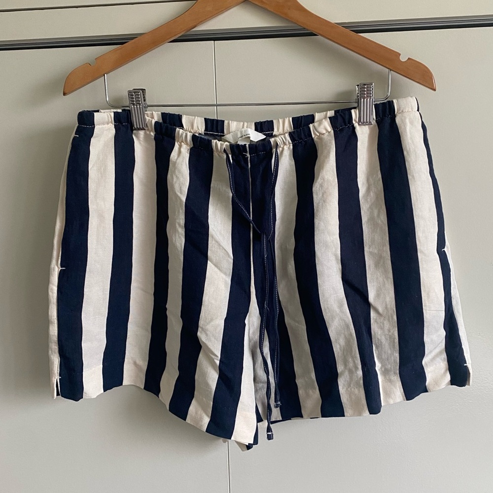 Linen Blend Striped Shorts